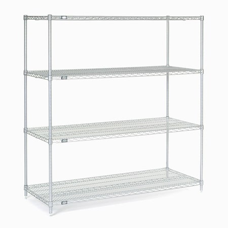 Nexel Stainless Steel Wire Shelving, 60W x 24D x 74H 24607S